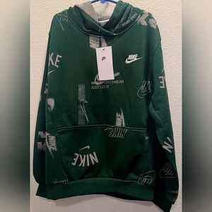 Nike Kids Green Logo Pullover Hoodie
